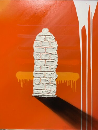 400ml (orange) Pintura titulada "400ml (orange)" por Mickael Bereriche (KESMO), Obra de arte original, Pintura al aerosol Montado en Bastid…