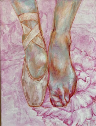 Schilderij getiteld "Цена Грации" door Oksana Kobozeva, Origineel Kunstwerk, Acryl Gemonteerd op Frame voor houten brancard