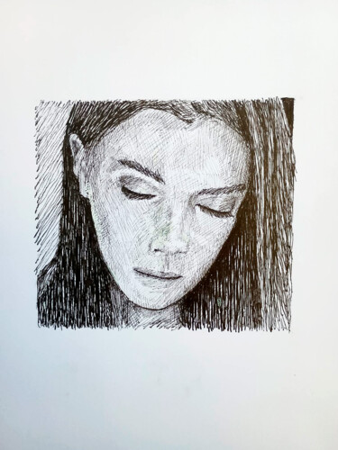 Desenho intitulada "Downcast" por J. Gambande, Obras de arte originais, Tinta