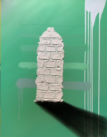 400ml (vert) Peinture intitulée "400ml (vert)" par Mickael Bereriche (KESMO), Œuvre d'art originale, Bombe aérosol Monté sur Châssis en b…