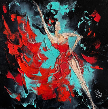 "Flamenco 7" başlıklı Tablo Volodymyr Nezdiimynoha tarafından, Orijinal sanat, Petrol Ahşap Sedye çerçevesi üzerine monte ed…