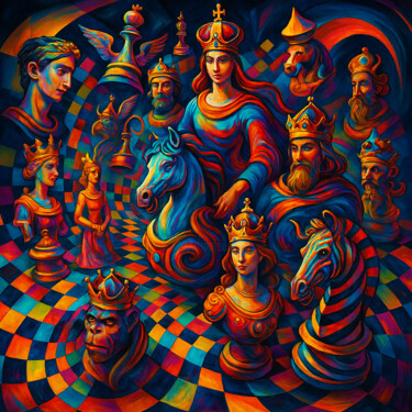 The Dream of the Chess Kingdom 数字艺术 标题为“The Dream of the Ch…” 由Alberto Capitani, 原创艺术品, AI生成的图像