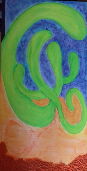 Painting titled "LE CACTUS EN FOLIE" by Maria-Chiara Costes, Original Artwork, Acrylic Mounted on Wood Stretcher frame