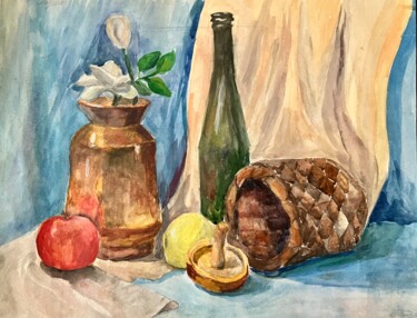 绘画 标题为“Nature morte” 由Valentyn Oladenko, 原创艺术品, 水彩 安装在木板上