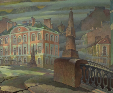 Schilderij getiteld "ВЕЧНЫЙ ГОРОД. САНКТ…" door Vladimir Nojmann, Origineel Kunstwerk, Olie