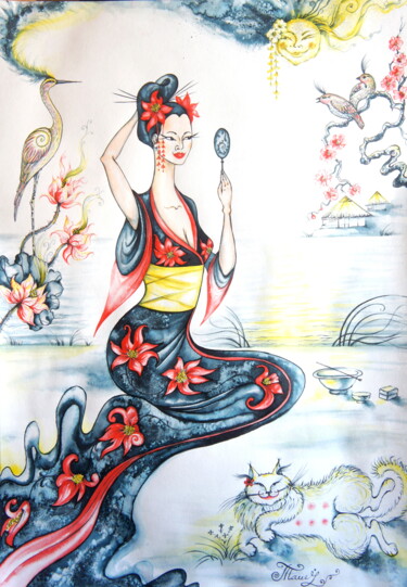 Charm of Life Schilderij getiteld "Charm of Life" door Iryna Tatur, Origineel Kunstwerk, Aquarel