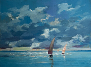 "The sun behind the…" başlıklı Tablo Yuriy Suprunchuk tarafından, Orijinal sanat, Petrol Karton üzerine monte edilmiş