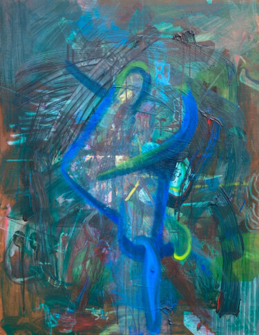 Painting titled "D'enffffeerrrr" by Coline Montagne, Original Artwork, Oil Mounted on Wood Stretcher frame