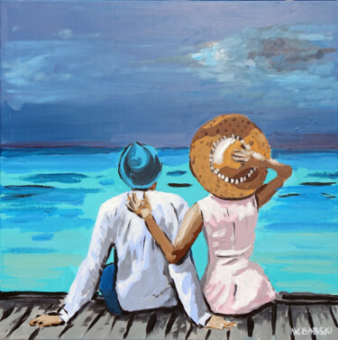 Schilderij getiteld "At the Seaside 3" door Wojciech Bąbski, Origineel Kunstwerk, Acryl