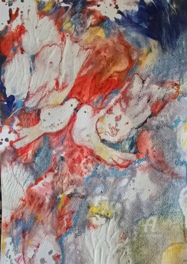 Pittura intitolato "Akwarela pt. Nasze…" da Ewa Mościszko, Opera d'arte originale, Acquarello