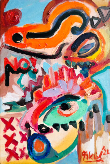 No Series No:1 Schilderij getiteld "No Series No:1" door Göknil Gümüş Sungurtekin, Origineel Kunstwerk, Olie Gemonteerd op Frame voor houte…