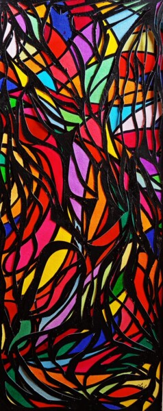Pittura intitolato "Impression vitrail…" da Dominique Jolivet, Opera d'arte originale, Acquarello
