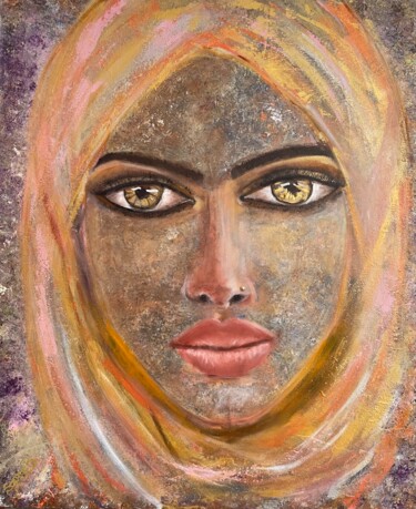 Peinture intitulée "Femme Berbère" par Sophie Bouriche, Œuvre d'art originale, Acrylique Monté sur Châssis en bois