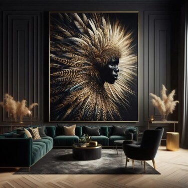 Painting titled "Plumes de caractères" by Valérie C, Original Artwork, Digital Painting