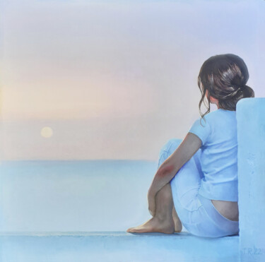 Pittura intitolato "CONTEMPLATION" da Tatiana Rezvaya, Opera d'arte originale, Olio Montato su Telaio per barella in legno