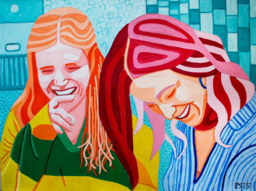 Pittura intitolato "Shopping No. 2" da Randall Steinke, Opera d'arte originale, Olio Montato su Telaio per barella in legno