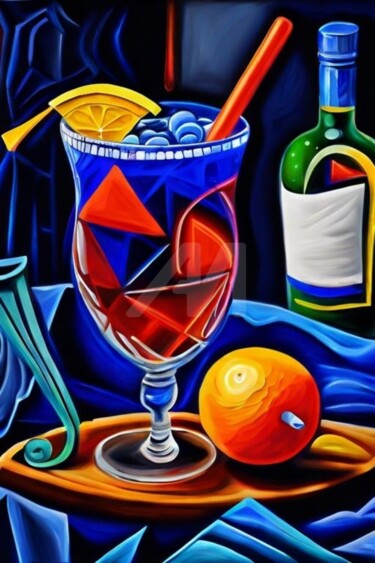 数字艺术 标题为“Cocktail glasses 1” 由Georgii Stepanov, 原创艺术品, 数字油画