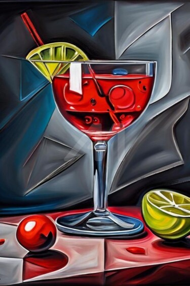 数字艺术 标题为“Cocktail glasses 3” 由Georgii Stepanov, 原创艺术品, 数字油画