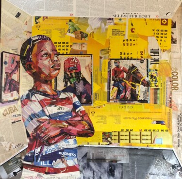 Collages getiteld "YOUNG COLLECTOR II" door Oluwaseyi Olaide, Origineel Kunstwerk, Collages