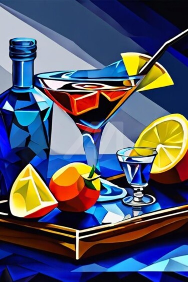 数字艺术 标题为“Cocktail glasses 4” 由Georgii Stepanov, 原创艺术品, 数字油画