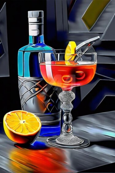 数字艺术 标题为“Cocktail glasses 8” 由Georgii Stepanov, 原创艺术品, 数字油画