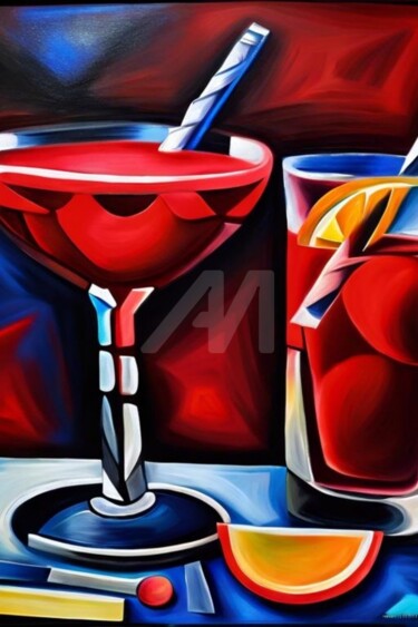 数字艺术 标题为“Cocktail glasses 9” 由Georgii Stepanov, 原创艺术品, AI生成的图像
