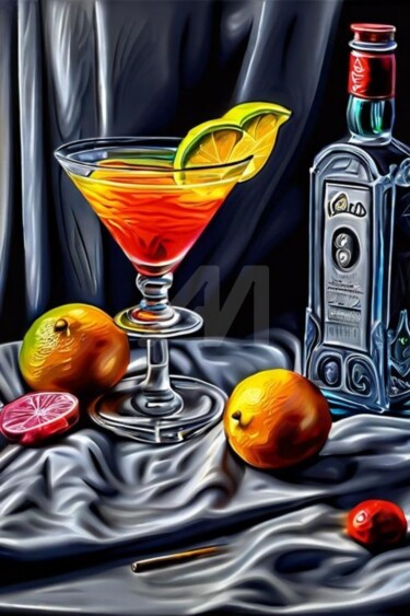 数字艺术 标题为“Cocktail glasses 11” 由Georgii Stepanov, 原创艺术品, 数字油画