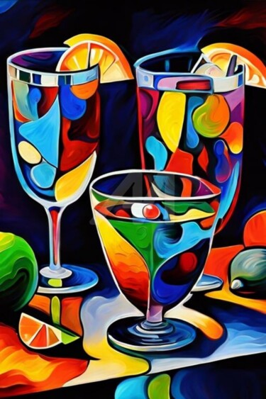数字艺术 标题为“Cocktail glasses 14” 由Georgii Stepanov, 原创艺术品, 数字油画