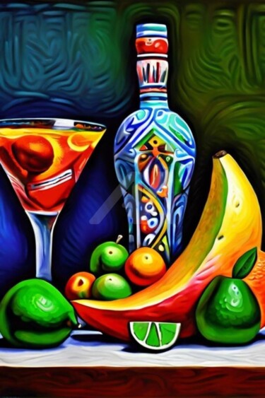 数字艺术 标题为“Cocktail glasses 17” 由Georgii Stepanov, 原创艺术品, 数字油画