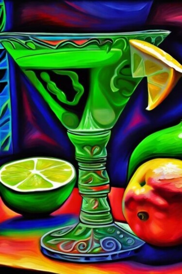 Cocktail glasses 19 Digitale Kunst getiteld "Cocktail glasses 19" door Georgii Stepanov, Origineel Kunstwerk, Digitaal Schilderwerk