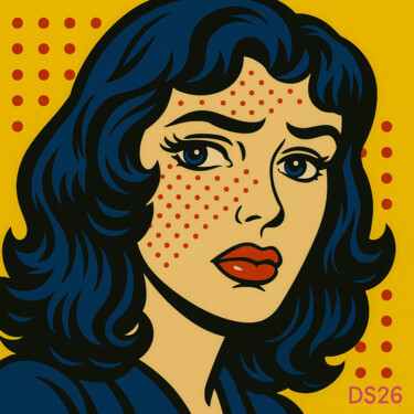 Pittura intitolato "Blue Hairs Girl" da Ds 26, Opera d'arte originale, Pittura digitale