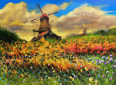 Whimsical Summer Symphony Painting titled "Whimsical Summer Sy…" by Sultan Aubekerov, Original Artwork, Oil