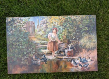 Sunlit Whimsy by the Water Ζωγραφική με τίτλο "Sunlit Whimsy by th…" από Sultan Aubekerov, Αυθεντικά έργα τέχνης, Λάδι