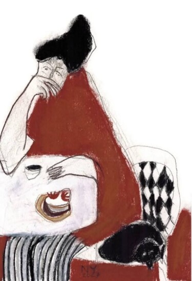 Dessin intitulée ""Women's Series " 0…" par Natalia Yanekina, Œuvre d'art originale, Pastel Monté sur Carton