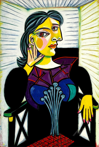 数字艺术 标题为“07-Picasso's influe…” 由Teresa Casas, 原创艺术品, AI生成的图像