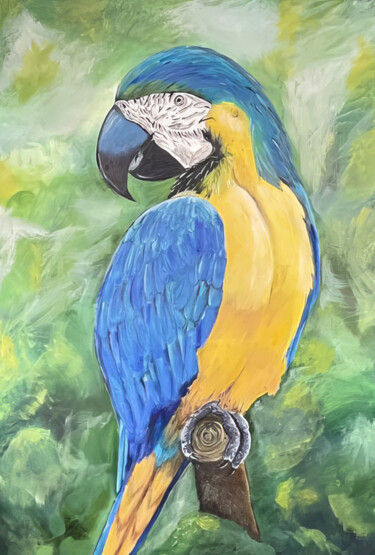 Vibrant Encounter in Nature Painting titled "Vibrant Encounter i…" by Sultan Aubekerov, Original Artwork, Oil