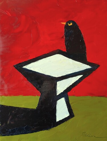 "Blackbird" başlıklı Tablo Julia Elkina tarafından, Orijinal sanat, Petrol