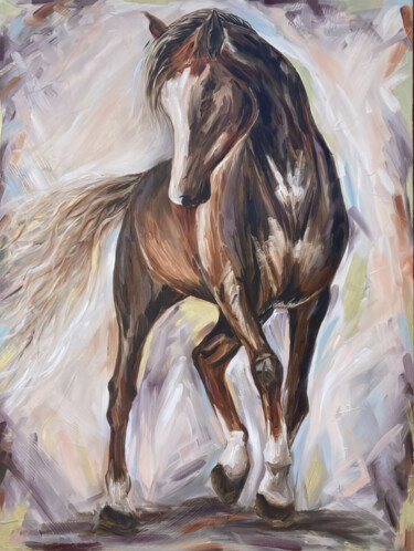 Peinture intitulée "Graceful Motion in…" par Sultan Aubekerov, Œuvre d'art originale, Huile