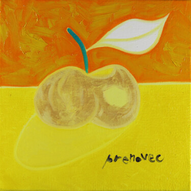绘画 标题为“Pomme céleste (révé…” 由Raphaël Prenovec, 原创艺术品, 油 安装在木质担架架上