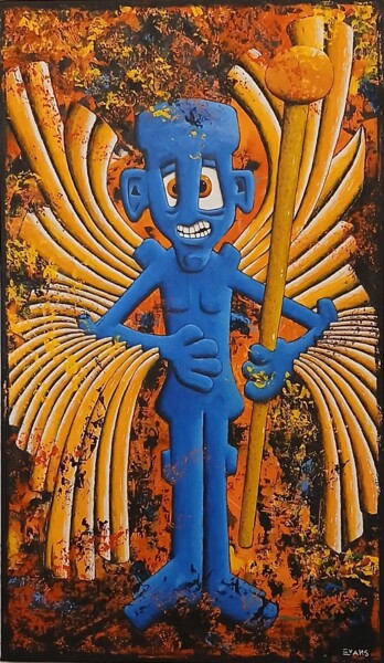 Painting titled "Rapha El - God's He…" by Gregory Evans, Original Artwork, Oil Mounted on Wood Stretcher frame
