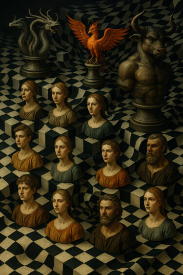 数字艺术 标题为“The Grid of Sacrifi…” 由Alberto Capitani, 原创艺术品, AI生成的图像