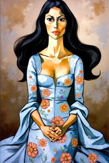 Digital Arts titled "13-Guayasamin influ…" by Teresa Casas, Original Artwork, AI generated image