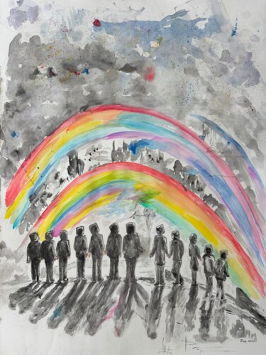 「Over the Rainbow」というタイトルの描画 Eugen Serbanescuによって, オリジナルのアートワーク, 水彩画