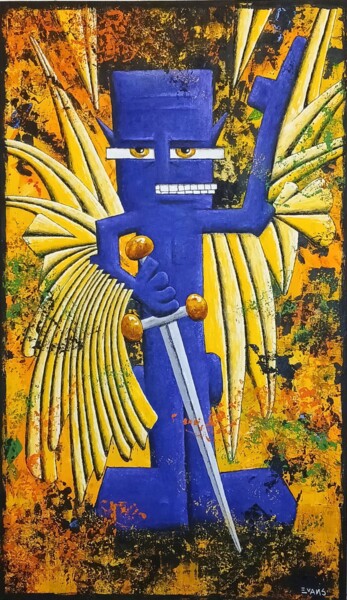 Painting titled "Micha El – God's Li…" by Gregory Evans, Original Artwork, Oil Mounted on Wood Stretcher frame