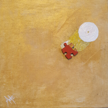 Peinture intitulée "On the beach" par Loba-Nova Natalia, Œuvre d'art originale, Collages