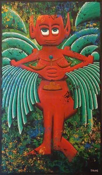 绘画 标题为“Hana El (God's Joy)” 由Gregory Evans, 原创艺术品, 油 安装在木质担架架上