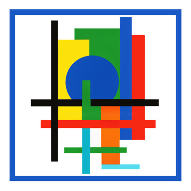 geometries in blue 数字艺术 标题为“geometries in blue” 由Alessandro Butera, 原创艺术品, 2D数字工作