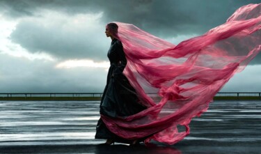 Digital Arts titled "Hovering Pink" by Vanda Lehel (V A N D E E), Original Artwork, AI generated image