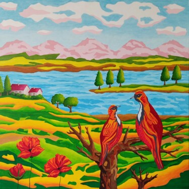 Fairyland 3. Painting titled "Fairyland 3." by Peter Vamosi, Original Artwork, Acrylic Mounted on Wood Stretcher frame