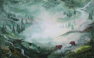 Deeper into the forest 绘画 标题为“Deeper into the for…” 由Ekaterina Koroleva, 原创艺术品, 丙烯